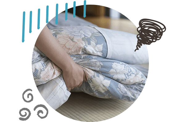 破れた、ふっくらしない、重い